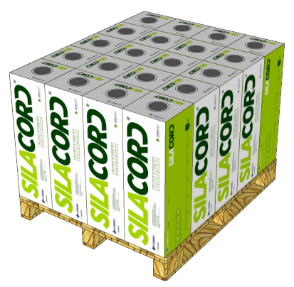 Silacord 750mm x 1500m GROEN/ZWART/WIT 20 Rollen